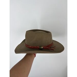 Akubra Snowy River 1010 Hat Mens 57 Brown Fur Felt Australian Outback Cowboy